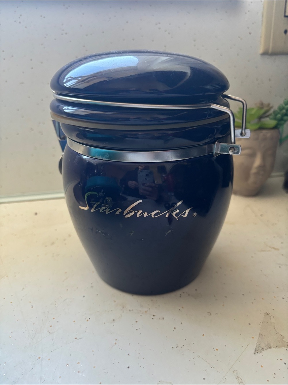 starbucks vintage cannister blue